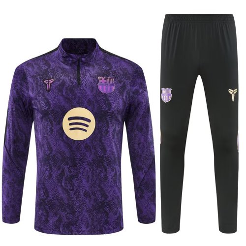 2026-2027 Barcelona Black/Purple Soccer Training Sweater and Pants Football Kit