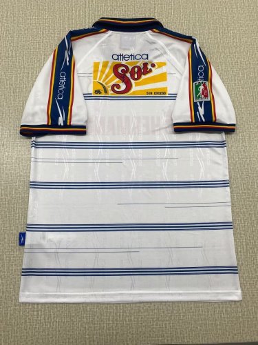 with FMF Patch Retro Jersey 1999-2000 Atlético Morelia Away White Soccer Jersey Vintage Football Shirt
