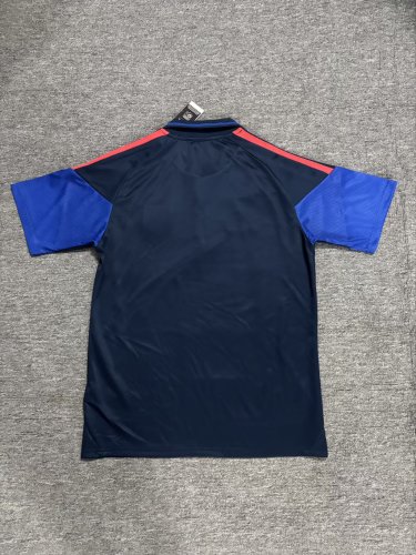 Fan Version 2026-2027 Lyon Dark Blue Soccer Polo Olympique Lyonnais Football Shirt