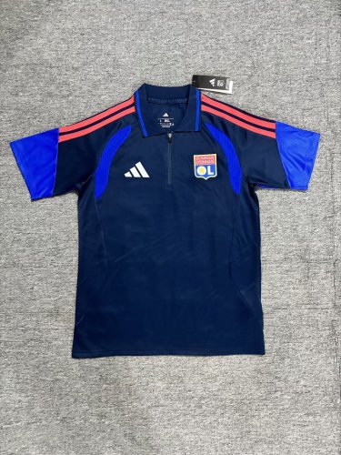 Fan Version 2026-2027 Lyon Dark Blue Soccer Polo Olympique Lyonnais Football Shirt