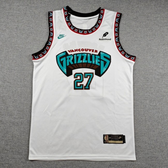 Memphis Grizzlies 27 BOOZER White/Green NBA Jersey Basketball Shirt