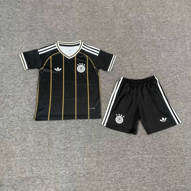 Youth Uniform Kids Kit 2026 Germany Third Away Black Soccer Jersey Shorts Child Football Set