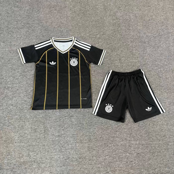 Youth Uniform Kids Kit 2026 Germany Third Away Black Soccer Jersey Shorts Child Football Set