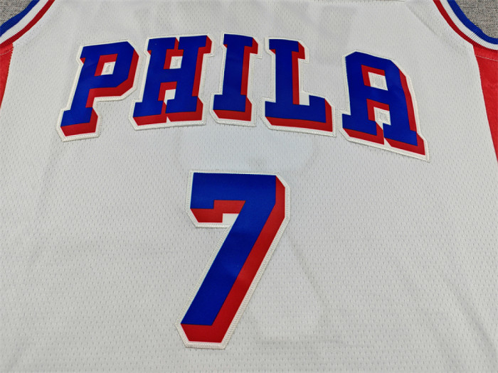 Philadelphia 76ers 7 BROWN White NBA Jersey Basketball Shirt