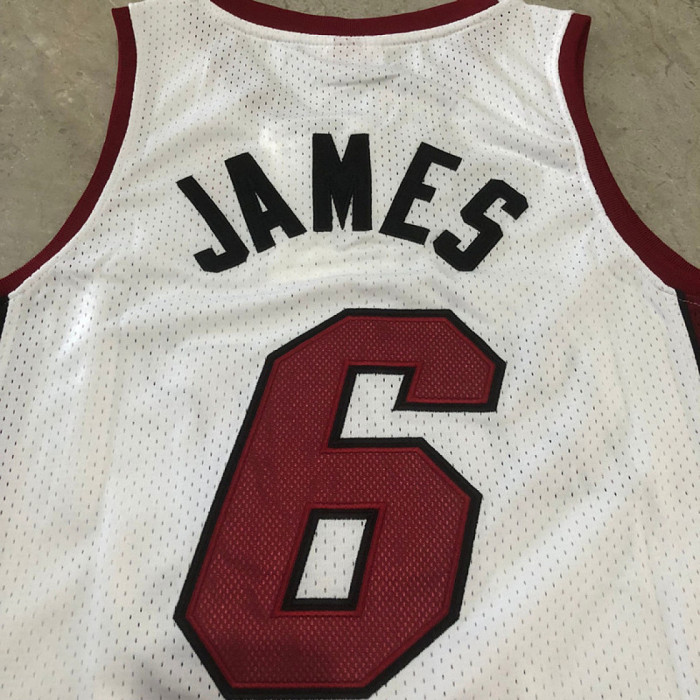 with Champions Trophy Mitchell&ness 2012-2013 Miami Heat 6 JAMES White/Red NBA Jersey Basketball Shirt