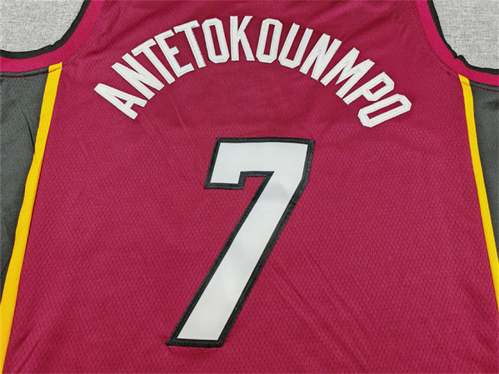 Miami Heat ANTETOKOUNMPO 7 Red NBA Jersey Basketball Shirt