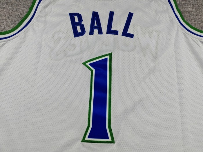 2027 Minnesota Timberwolves Ball 1 White NBA Jersey Basketball Shirt