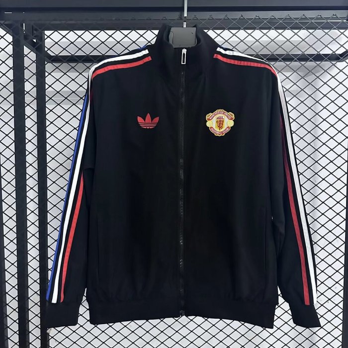 2026-2027 Manchester United Black Soccer Windbreaker Jacket Football Jacket