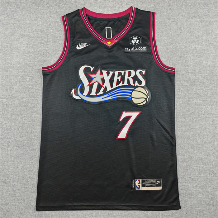 Philadelphia 76ers 7 BROWN Black NBA Jersey Basketball Shirt