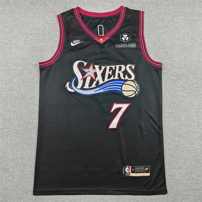 Philadelphia 76ers 7 BROWN Black NBA Jersey Basketball Shirt