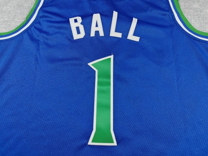 2027 Minnesota Timberwolves Ball 1 Blue NBA Jersey Basketball Shirt