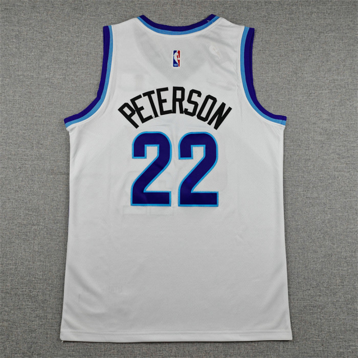 Utah Jazz 22 PETERSON White NBA Jersey Basketball Shirt
