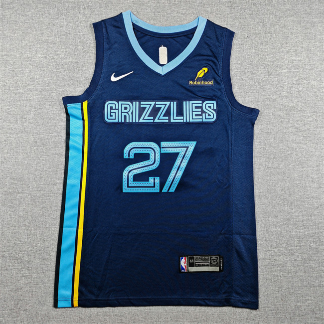 Memphis Grizzlies 27 BOOZER Dark Blue NBA Jersey Basketball Shirt