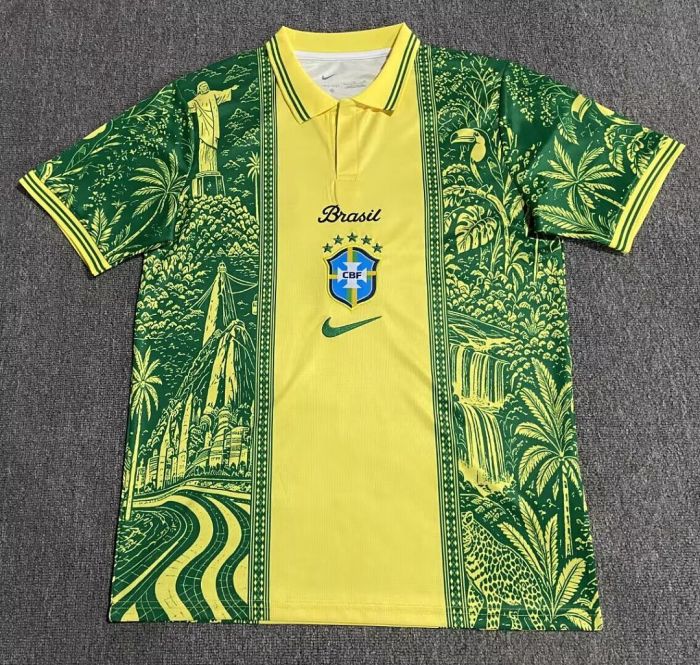 Fan Version 2026 Brazil Soccer Polo Yellow/Green Brasil Camisetas de Futbol