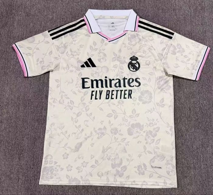 Fan Version 2026-2027 Real Madrid Light Yellow Soccer Polo Real Football Shirt
