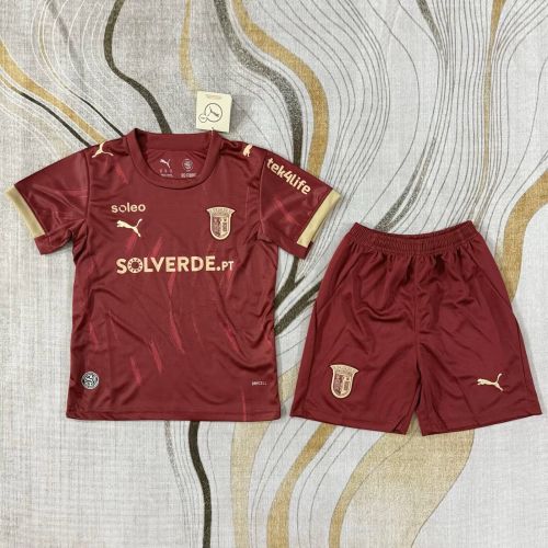 Youth Uniform Kids Kit 2026-2027 Braga Away Soccer Jersey Shorts Child Football Set