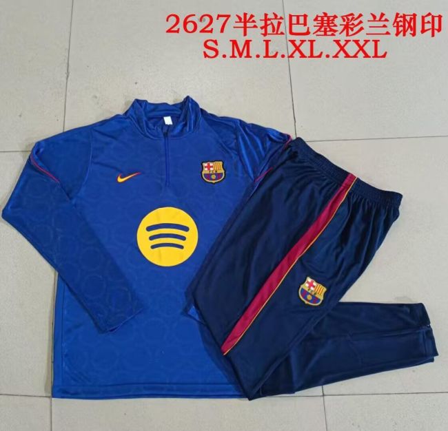 2026-2027 Barcelona Blue Soccer Training Sweater Jacket Football Jacket and Pants