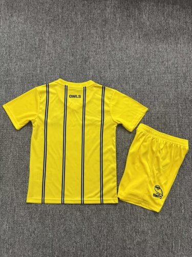 Youth Uniform Kids Kit 2026-2027 Sheffield Wednesday Away Yellow Soccer Jersey Shorts Child Football Set