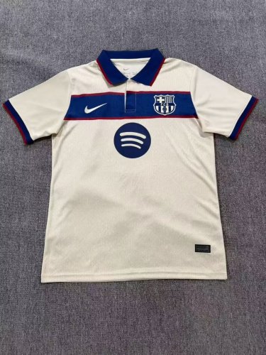 Barca Camisetas de Futbol Fans Version 2026-2027 Barcelona White Soccer Polo