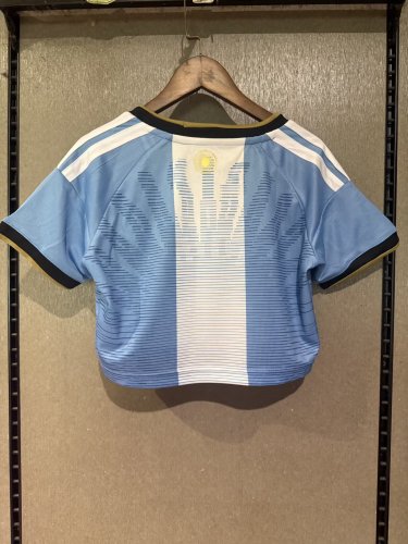 Women Argentina X Messi 2026 Special Edition Crop Soccer Shirt Girl Football Jersey