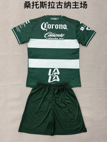 Youth Uniform Kids Kit 2026-2027 Santos Laguna Home Soccer Jersey Shorts Child Football Set