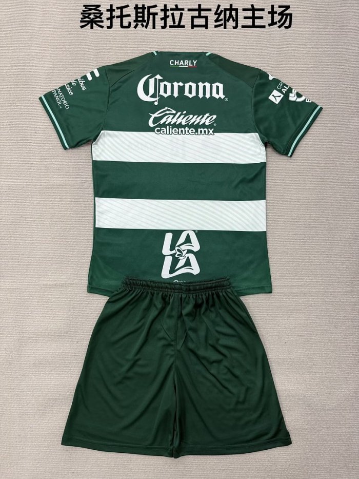 Youth Uniform Kids Kit 2026-2027 Santos Laguna Home Soccer Jersey Shorts Child Football Set