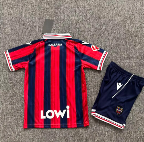 with LALIGA Patch Youth Uniform Kids Kit 2026-2027 Levante Home Soccer Jersey Shorts Child Football Set