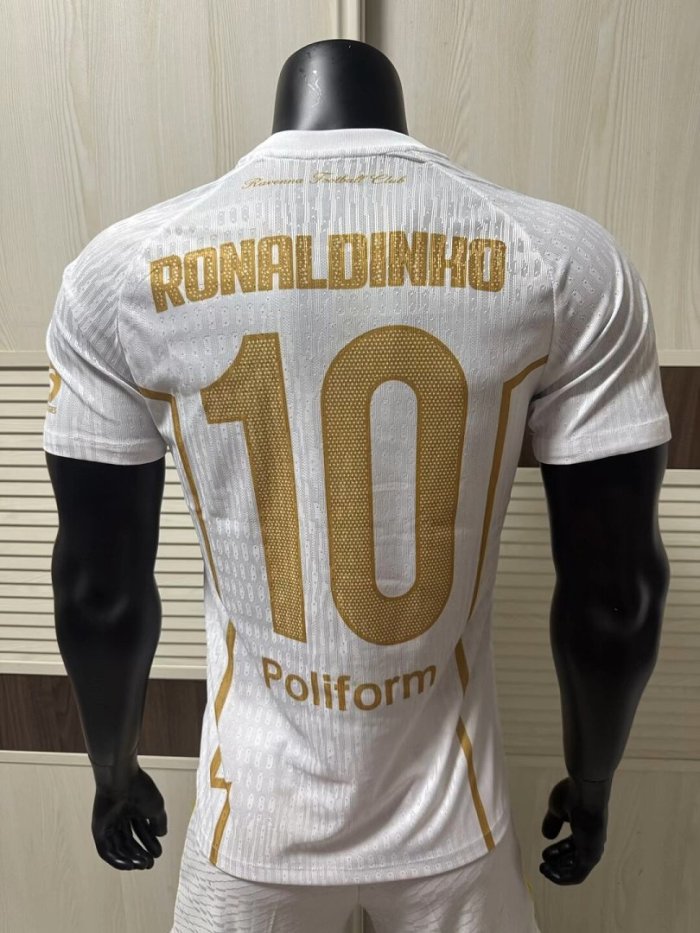 Player Version 2026-2027 Ravenna FC 10 RONALDINHO R10 White Soccer Jersey Football Shirt