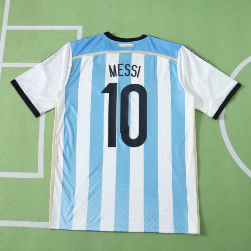 Retro Jersey 2014 Argentina MESSI 10 Home Soccer Jersey Vintage Football Shirt