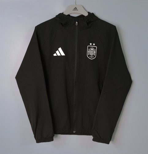 with 2 Stars 2026-2027 Spain Black Soccer Windbreaker Jacket Football Jacket