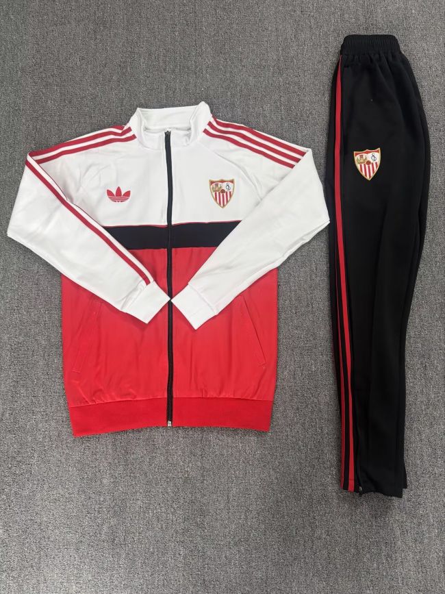 2026-2027 Sevilla White/Red Soccer Tracksuit Jacket Football Jacket and Pants