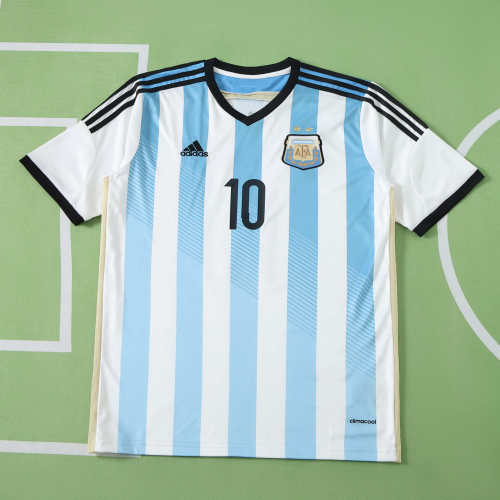 Retro Jersey 2014 Argentina MESSI 10 Home Soccer Jersey Vintage Football Shirt