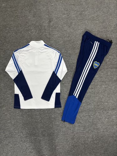 2026-2027 Boca Juniors White Soccer Training Sweater and Pants Football Kit