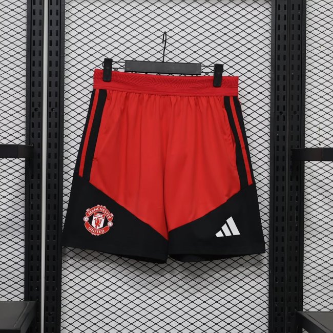 Player Version 2026-2027 Manchester United Red/Black Soccer Training Shorts Football Shorts