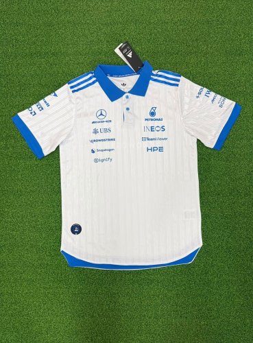 Player Version 2026 Mercedes White/Blue T-shirt Mecedes Racing Polo