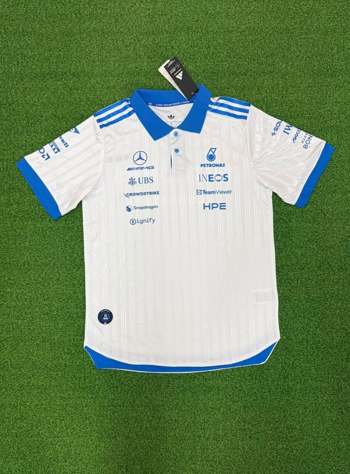 Player Version 2026 Mercedes White/Blue T-shirt Mecedes Racing Polo