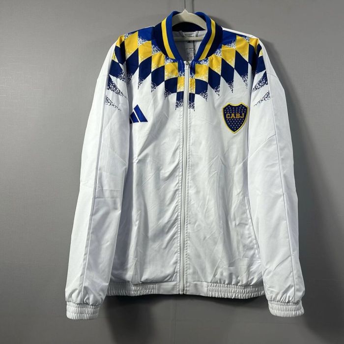 2026-2027 Boca Junior White Retro Model Soccer Windbreaker Jacket Football Jacket