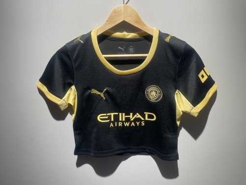 Women 2026-2027 Manchester City Away Black Crop Soccer Shirt Girl Football Jersey