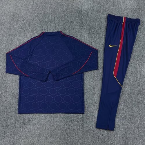 2026-2027 Barcelona Dark Blue Soccer Training Sweater Jacket Football Jacket and Pants
