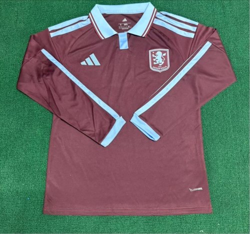 without Sponor Logo Long Sleeve Fan Version 2026-2027 Aston Villa Home Football Shirt Soccer Jersey