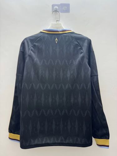 Long Sleeve Fan Version 2026-2027 Aston Villa Away Black Football Shirt Soccer Jersey