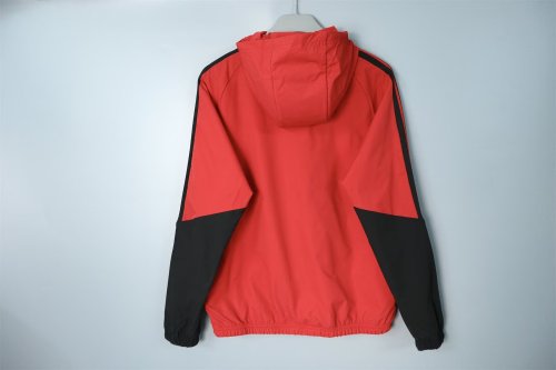 with Caps 2026-2027 AD Red/Black Soccer Windbreaker Jacket Football Jacket