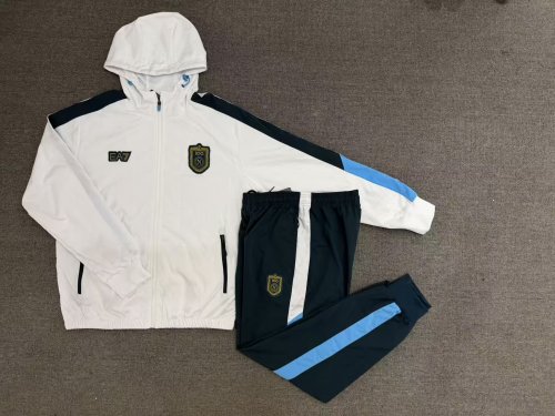 with Caps 2026-2027 Napoli White Windbreaker Soccer Tracksuit Jacket Napoles Football Jacket and Pants