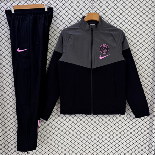 2026-2027 PSG Black/Grey Soccer Windbreaker Jacket Football Jacket