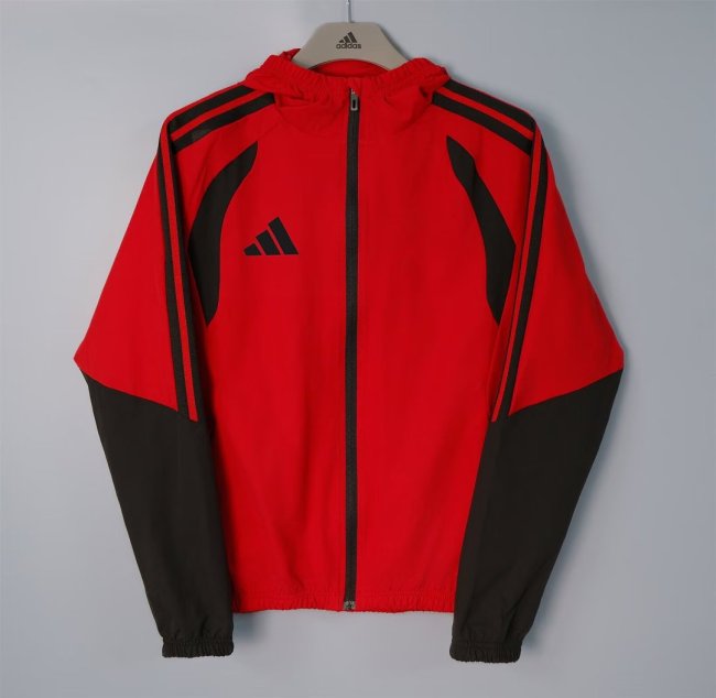 with Caps 2026-2027 AD Red/Black Soccer Windbreaker Jacket Football Jacket