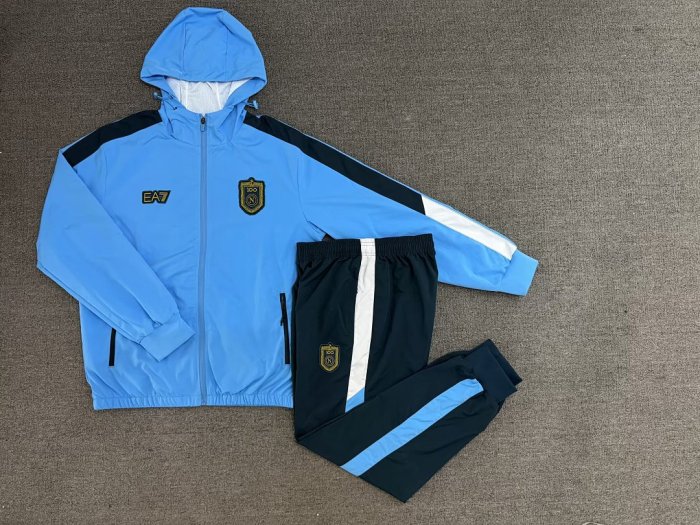 with Caps 2026-2027 Napoli Blue Windbreaker Soccer Tracksuit Jacket Napoles Football Jacket and Pants