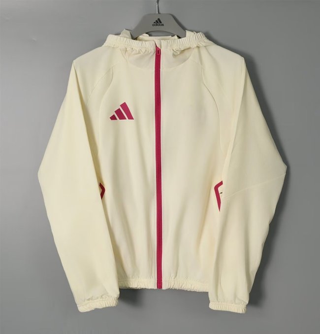 with Caps 2026-2027 AD Light Yellow Soccer Windbreaker Jacket Football Jacket
