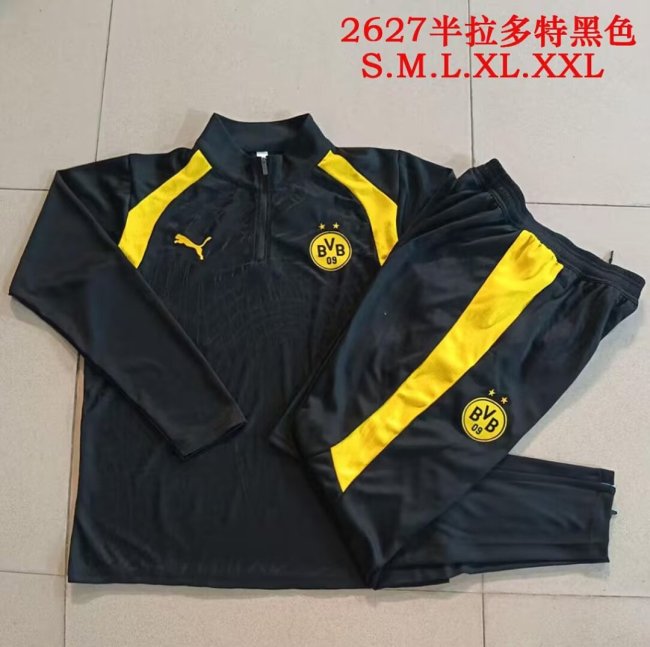 2026-2027 Dortmund Black/Yellow Soccer Training Sweater and Pants BVB Football Kit