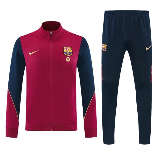 2026-2027 Barcelona Dark Red Soccer Windbreaker Tracksuit Jacket Football Jacket and Pants