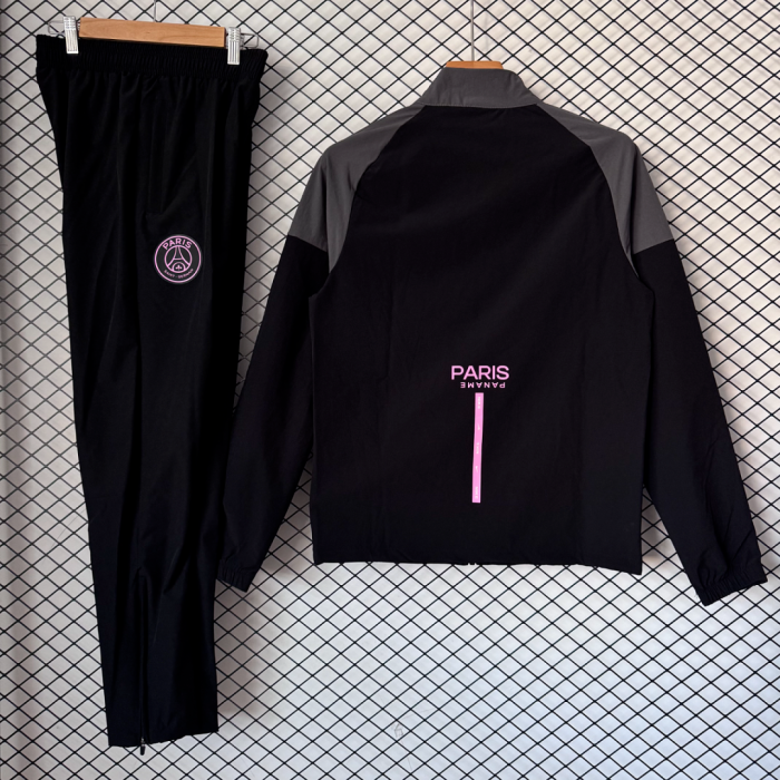 2026-2027 PSG Black/Grey Soccer Windbreaker Jacket Football Jacket